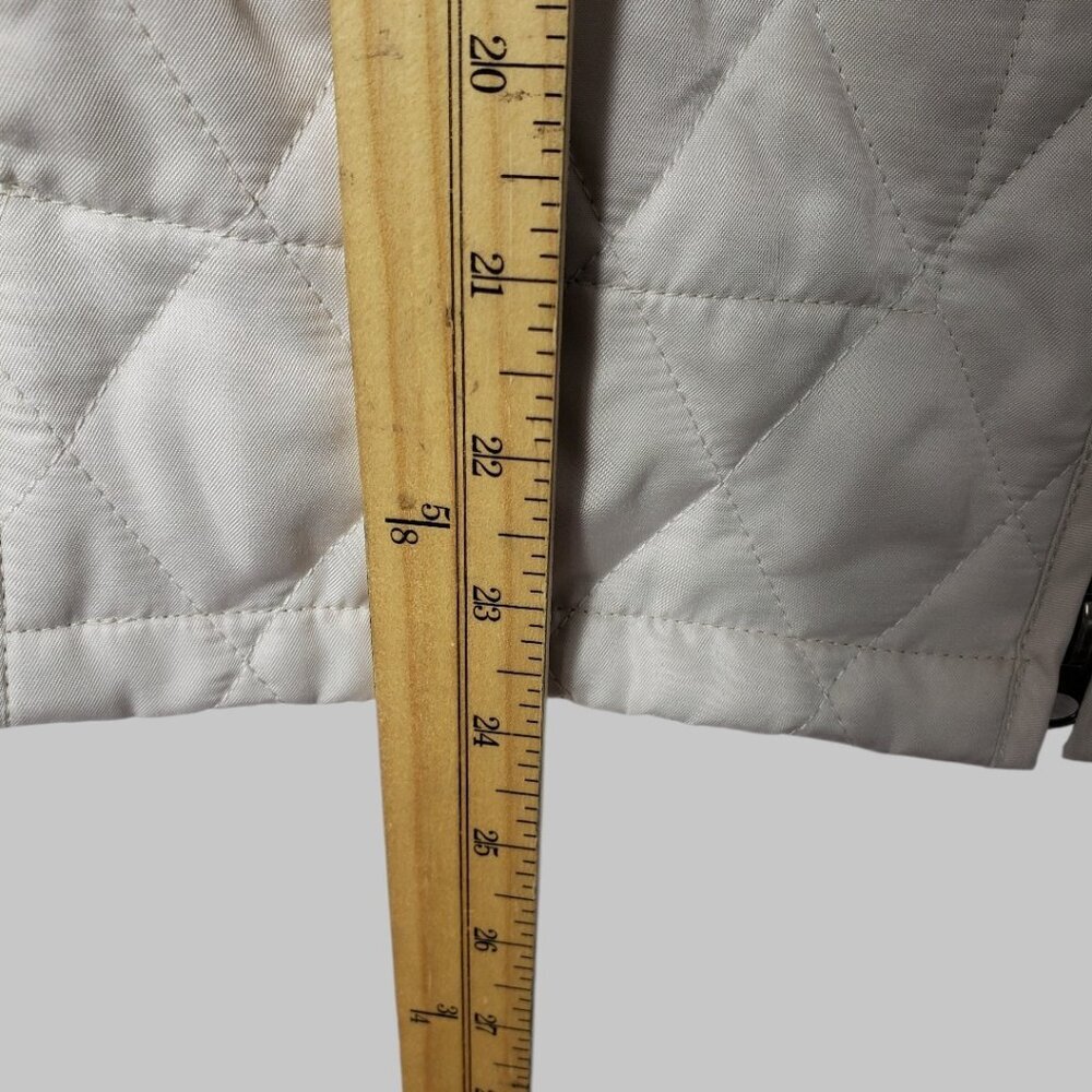 Sun Moda Diamond Quilted Vest With Black Corduroy Collar Cream & Blk Large - Picture 5 of 10